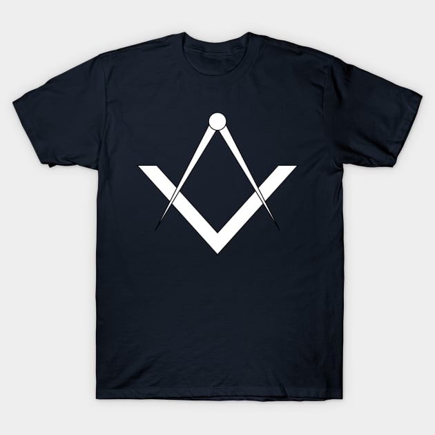 Simple masonic symbol of the square and compass T-Shirt by NxtArt